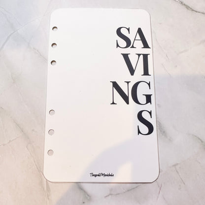 White Savings Planner Dashboard