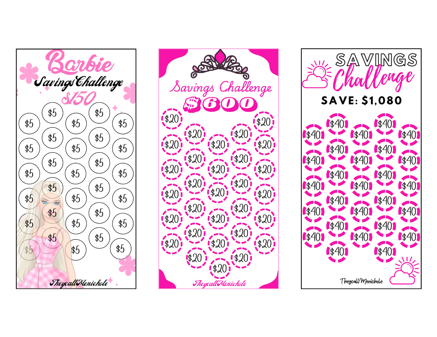 Pink Barbie Savings Challenges