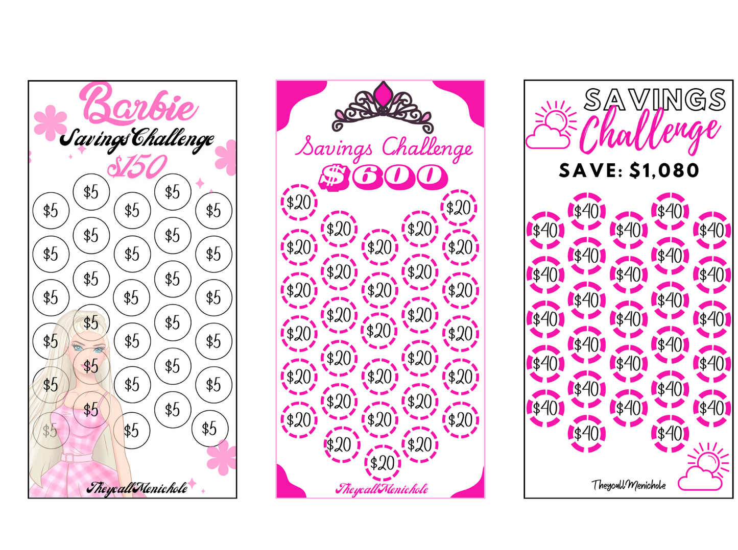 Pink Barbie Savings Challenges